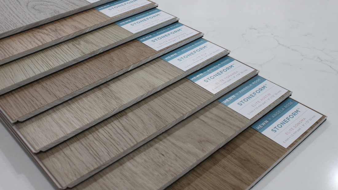 Hewn flooring samples