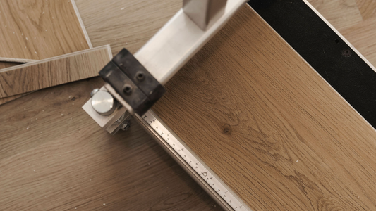 Close-up shot of Stoneform® flooring in the middle of installation.