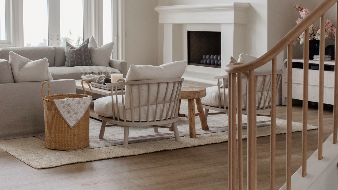 Hewn's Stoneform® in a living room in the color Honey by Becki Owens.