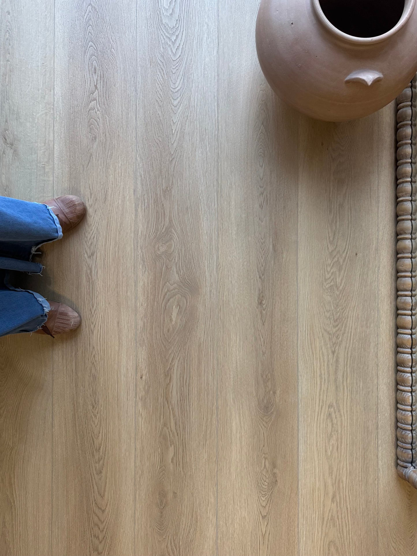 A Top-Down Photo of Hewn Floor Color Sanabel in the Galey Alix Elite Stoneform Luxury Vinyl Plank Collection
