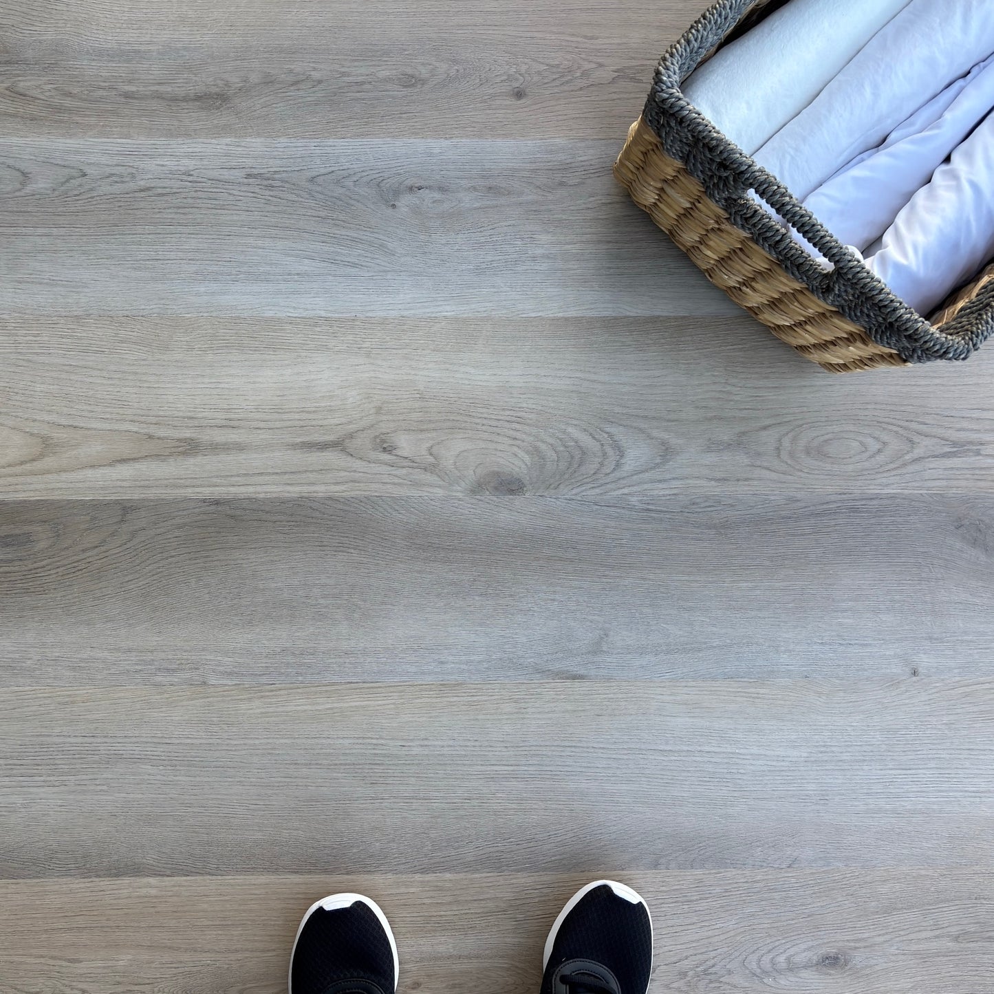 A top-down photo of the flooring color Beam from the Hewn Floor Select Stoneform Luxury Plank Flooring Collection