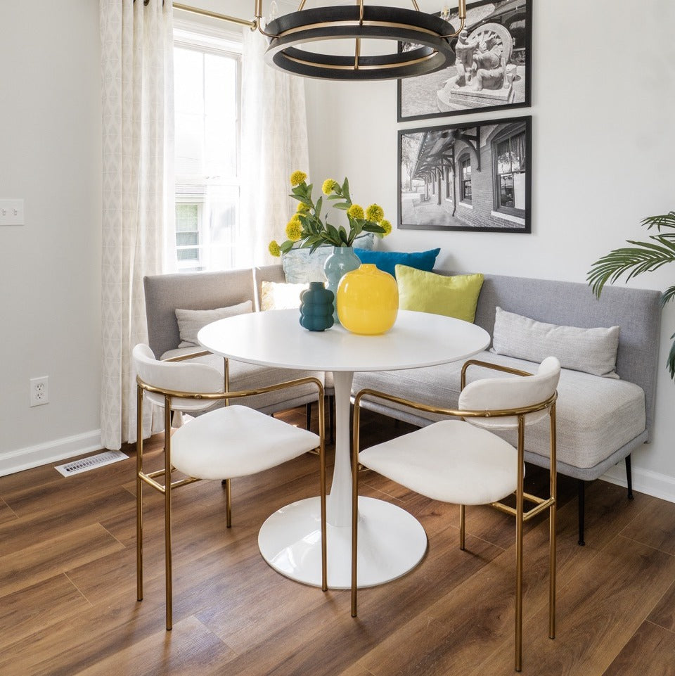 Photo of Hewn Gusset Premium Stoneform Plank Flooring in a Dining Room