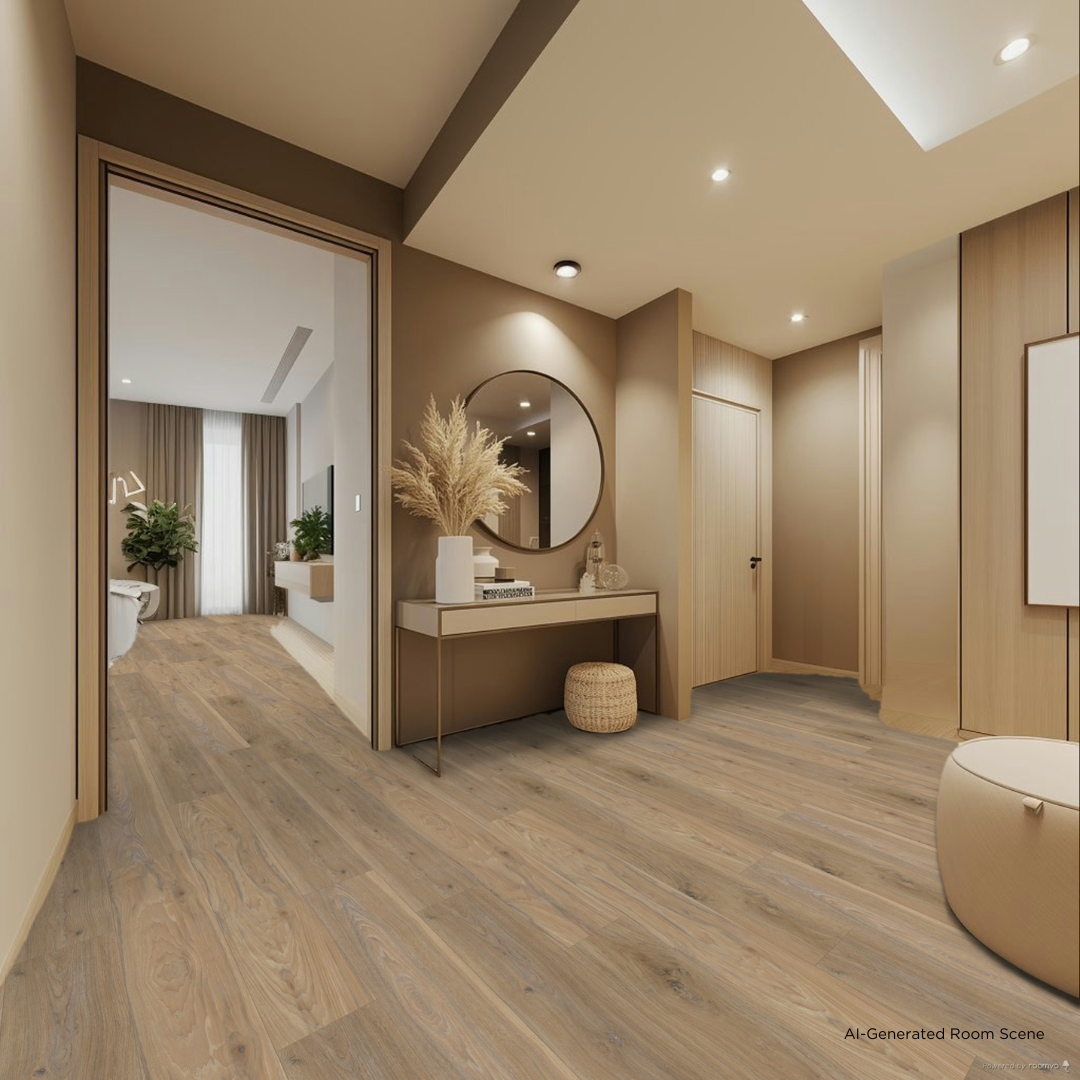 AI-Generated Room Scene with Premium Arbor flooring in an entryway.
