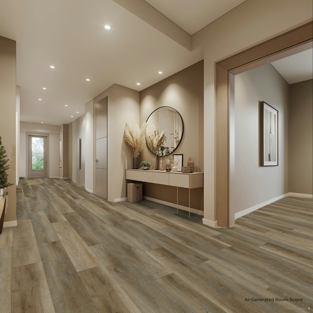 AI-Generated Room Scene with Premium Pilot flooring in an entryway.