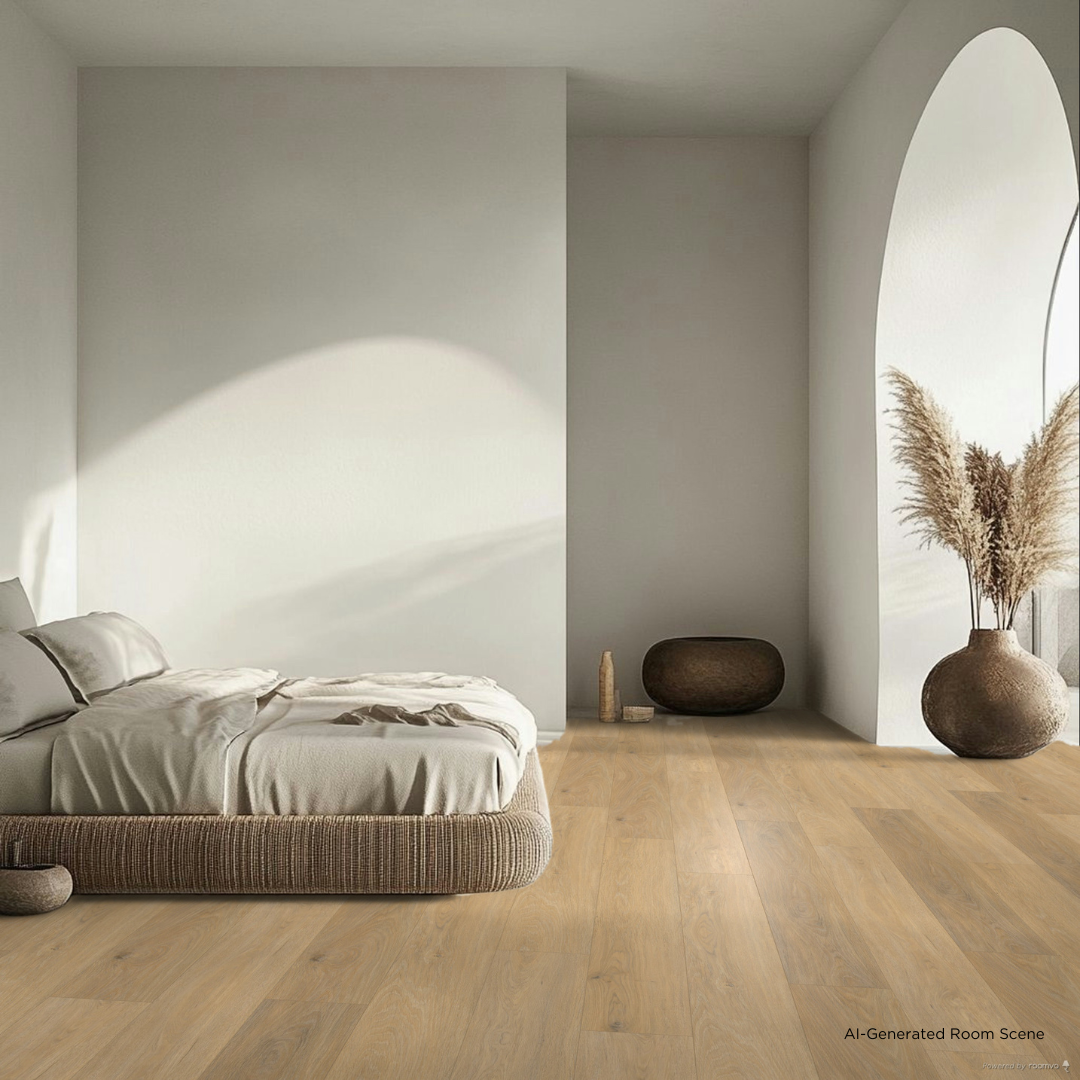 AI-Generated Room Scene with Premium Cope flooring in a bedroom.