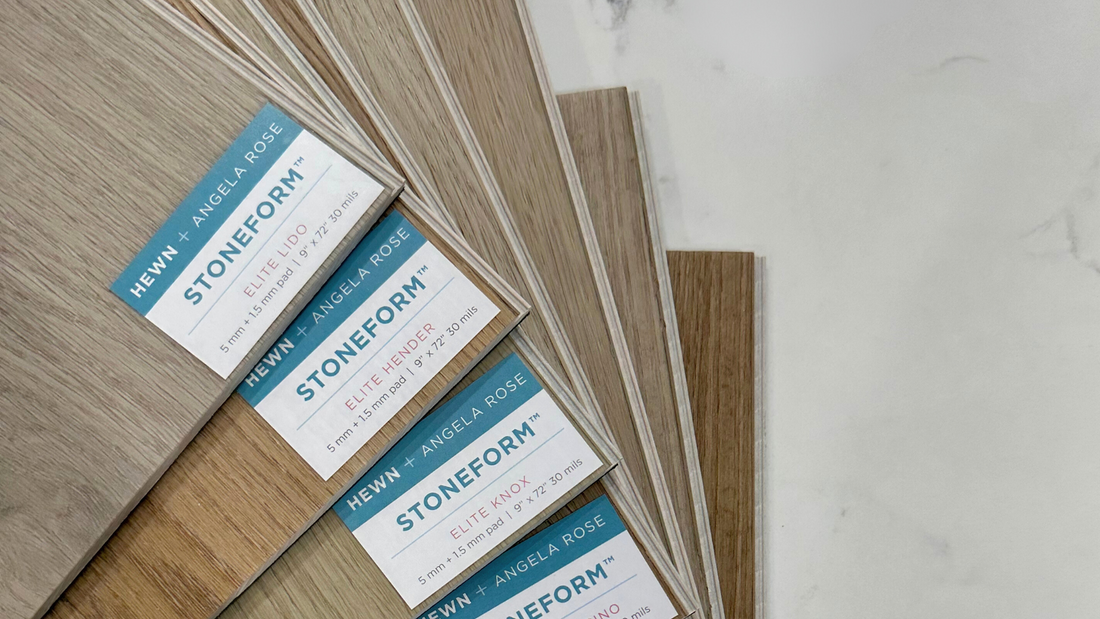 Hewn's flooring samples. 