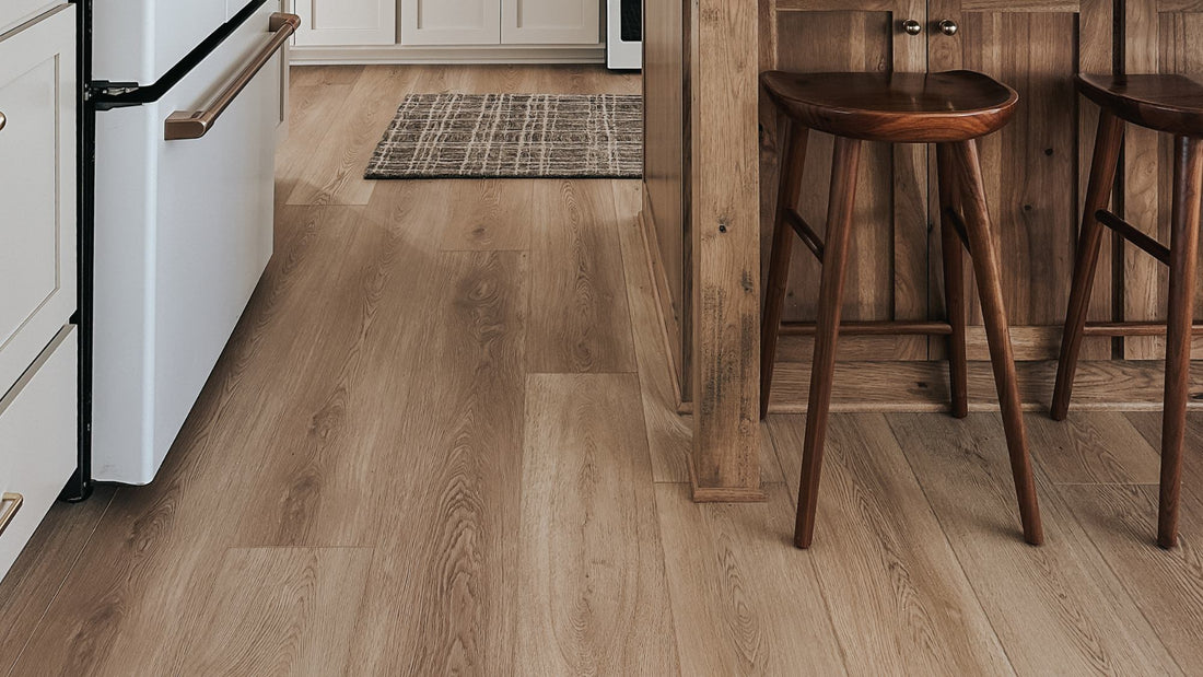 Hewn's Stoneform® flooring in a kitchen. 