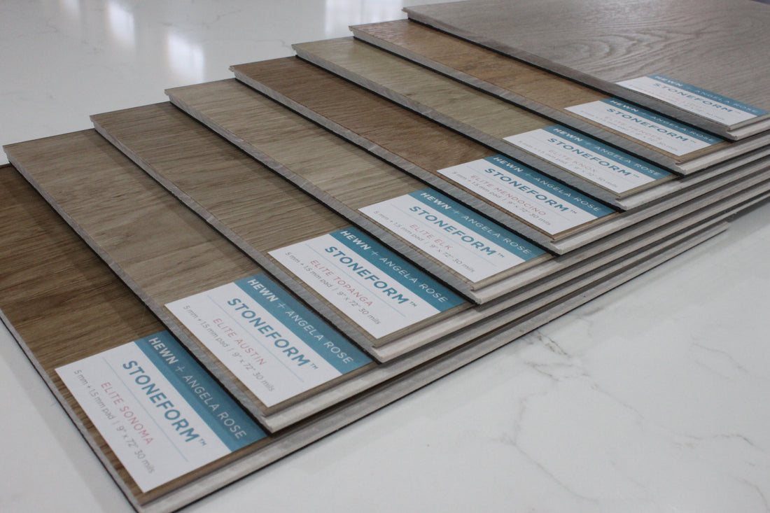 Samples of Stoneform SPC flooring