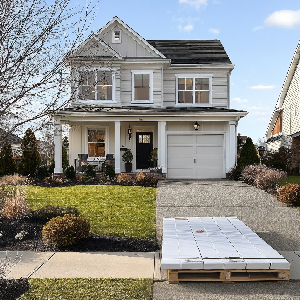 LTL shipment outside of a home- made with AI