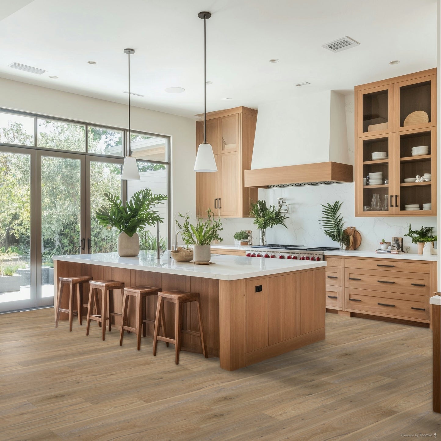 A photographic render of a kitchen featuring Arbor from the Premium Stoneform Collection