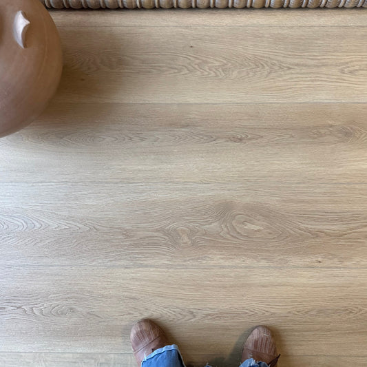 A Photo of Hewn Floor Color Sanabel in the Galey Alix Elite Stoneform Luxury Vinyl Plank Collection