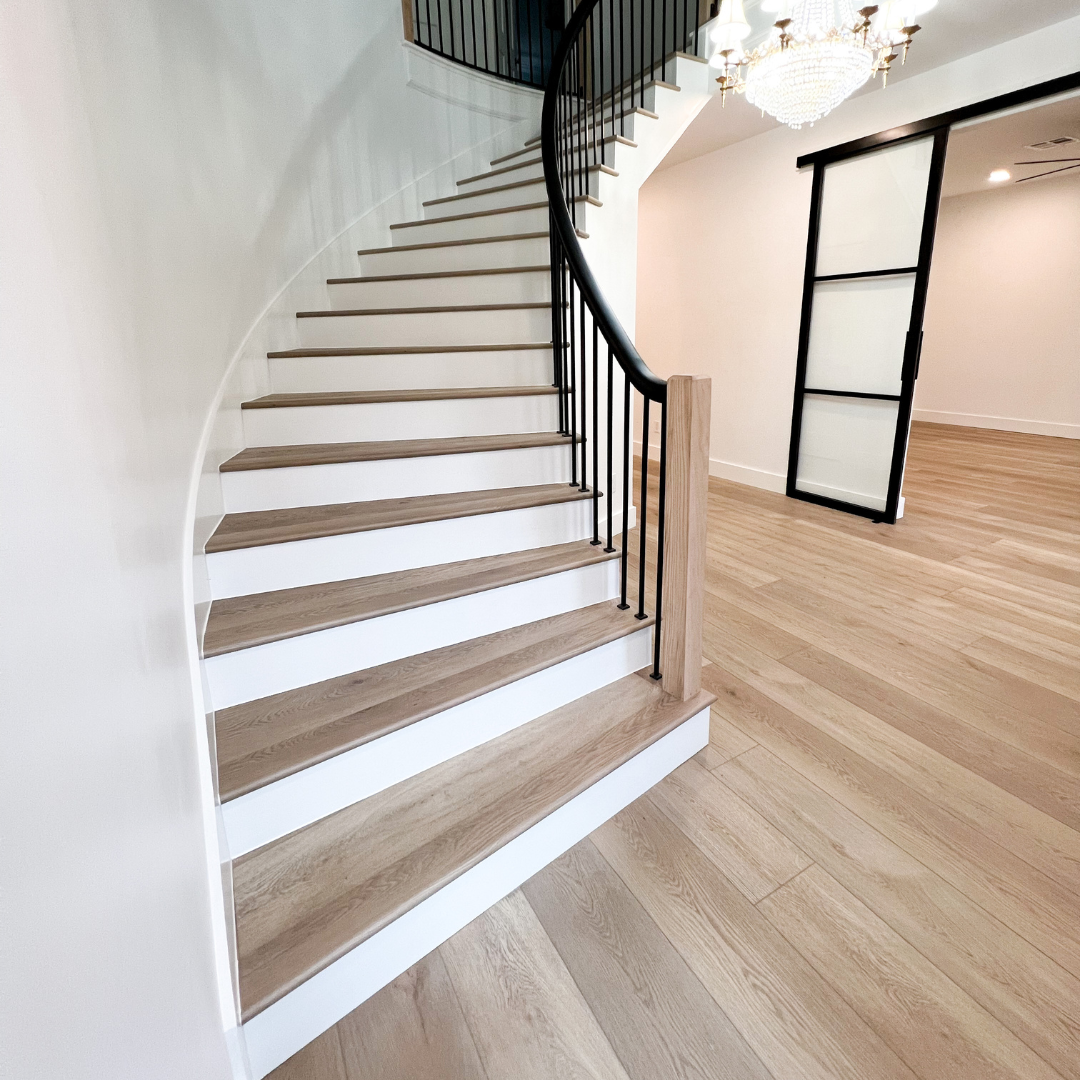 Hewn's Rustic Stonefrom® from the Becki Owens Collection installed on stairs.