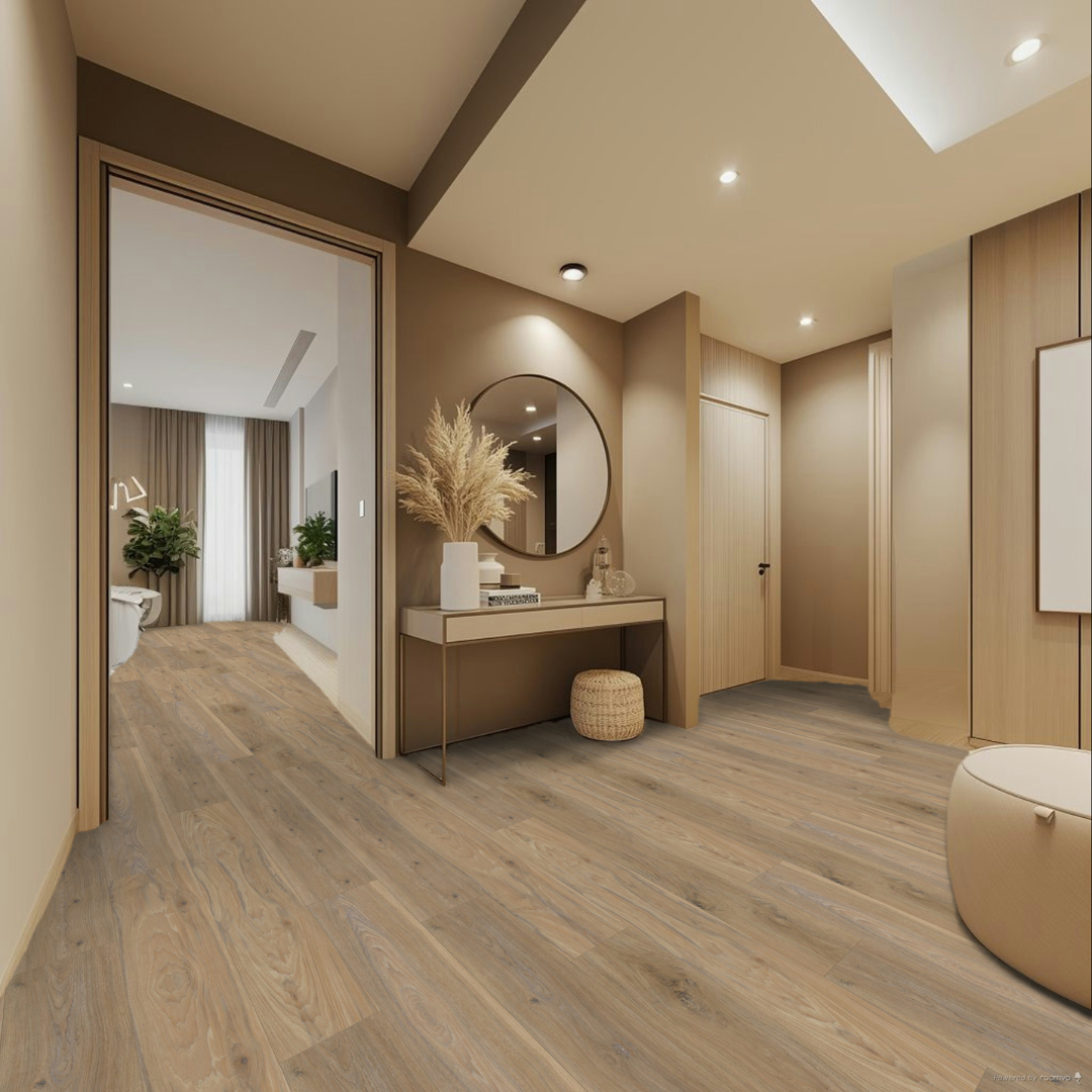 AI-Generated Room Scene with Premium Arbor Stoneform® flooring in an entryway. 